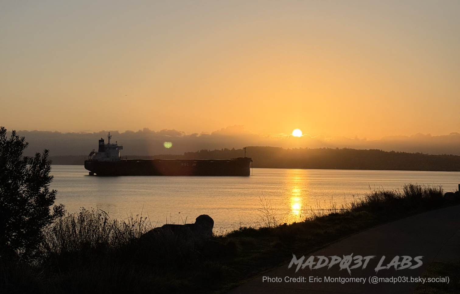 Sunrise over Commencement Bay in Tacoma, Washington